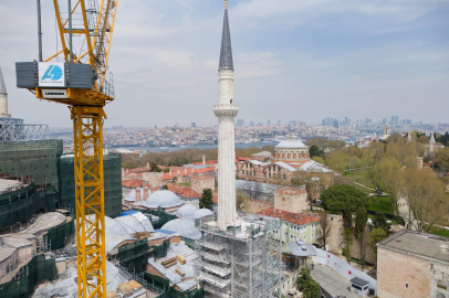 Ayasofya'nın kuzeydoğu minaresinde restorasyon tamamlandı